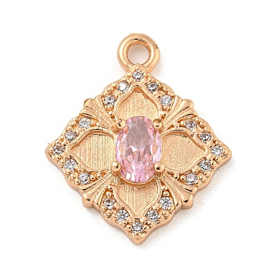 Brass Micro Pave Cubic Zirconia Pendants KK-Z072-03KCG-01-1