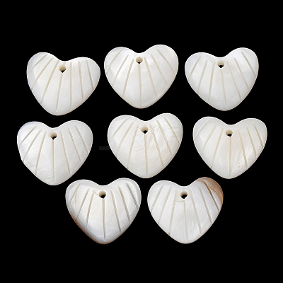 Natural Freshwater Shell Carved Pendants SHEL-K006-70D-1