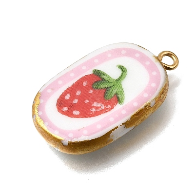 Fruit & Floral & Animals Printed Handmade Porcelain Pendants STAS-Z207-01G-04-1