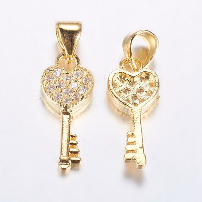 Long-Lasting Plated Brass Micro Pave Cubic Zirconia Pendants ZIRC-F069-45G-1