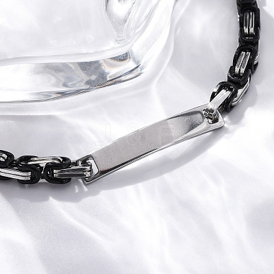 201 Stainless Steel ID Bracelets BJEW-F331-08BP-1