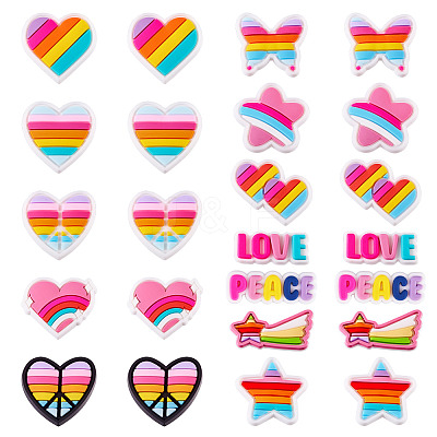 24Pcs 12 Styles Rainbow PVC Cabochons FIND-TA0005-48-1