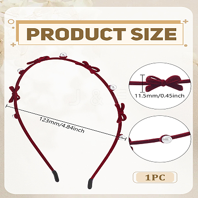 1Pc Velet & Alloy Hair Bands OHAR-LP0003-008A-1