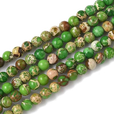 Dyed Natural Regalite/Imperial Jasper/Sea Sediment Jasper Beads Strands G-B124-C05-08-1