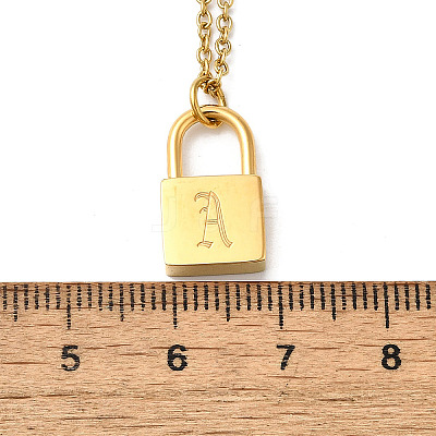 304 Stainless Steel Rolo Chain Pendant Necklaces NJEW-S444-01G-01-1