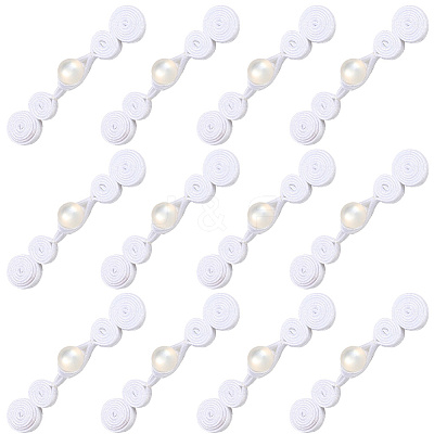 12Pcs Polyester Resin Cheongsam Buckle for Chinese Formal Dress DIY-CY0001-86B-1