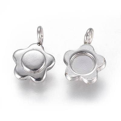 Non-Tarnish 304 Stainless Steel Pendant Cabochon Settings STAS-F222-019-1