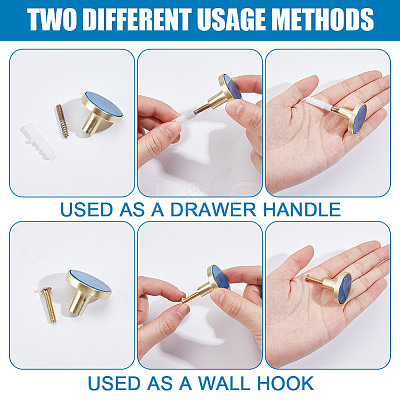 4 Bags Round Zinc Alloy Acrylic Drawer Pull Handles FIND-DR0001-85D-1