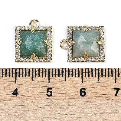 Natural Amazonite Faceted Square Charms G-I375-06G-04-1