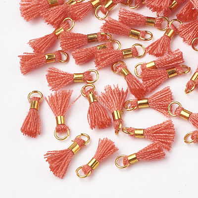 Polycotton(Polyester Cotton) Tassel Pendant Decorations FIND-S275-23G-1