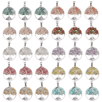 30Pcs 10 Styles Tibetan Style Alloy Pendants PALLOY-HY00062-1
