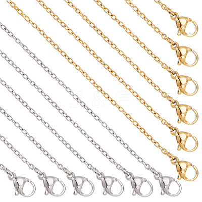 20Pcs 2 Style 304 Stainless Steel Cable Chains Necklaces Set for Men Women NJEW-NB0001-05-1