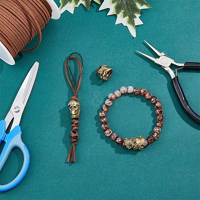 3Pcs 3 Styles Brass European Knife Beads for Lanyard Pendant KK-HY0003-59AG-1