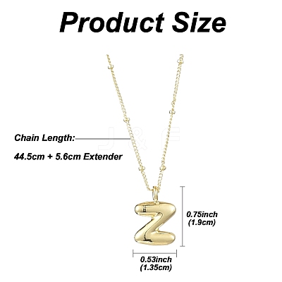 1Pc Initial Letter Brass Pendant Necklaces NJEW-YW0001-24Z-1