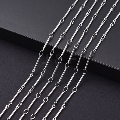 3.28 Feet Real Platinum Brass Bar Link Chains X-CHC-R126-13P-1
