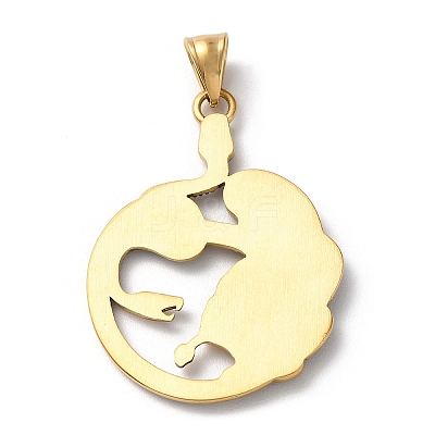 Ion Plating(IP) 304 Stainless Steel Pendants STAS-D067-15AG-1