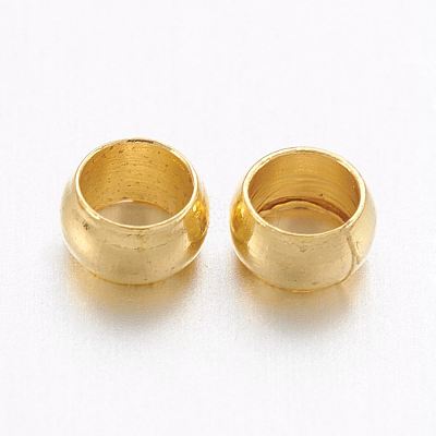 Brass Crimp Beads X-KK-L022-G-1