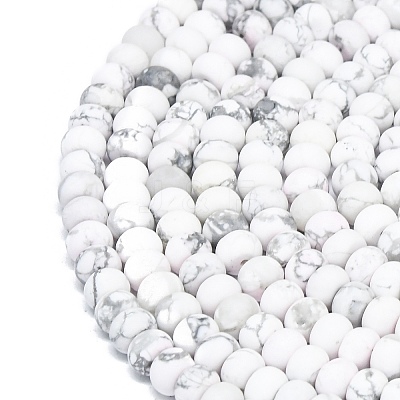 Natural Howlite Beads Strands G-P575-A32-6x4mm-1
