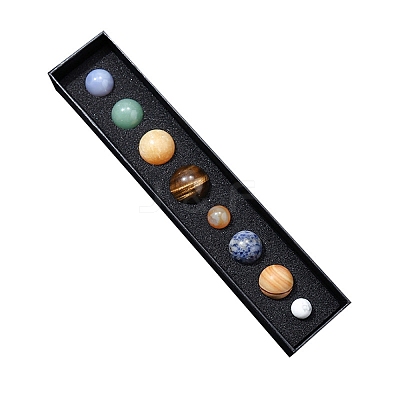 Natural Gemstone Eight Planets of the Solar System Display Decorations G-F734-13-1