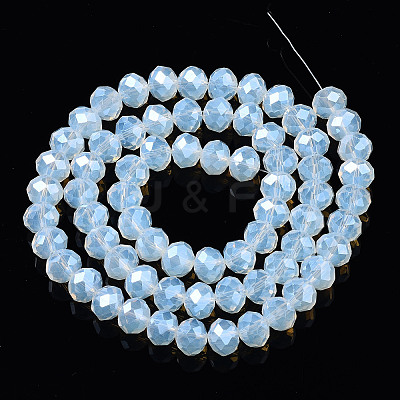 Electroplate Glass Beads Strands X-EGLA-A034-J8mm-A04-1