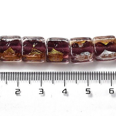 Handmade Gold Foil and Silver Foil Lampwork Beads FOIL-C001-01C-04-1