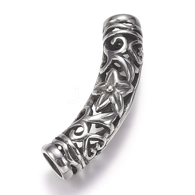 304 Stainless Steel Hollow Tube Beads STAS-F195-035AS-1