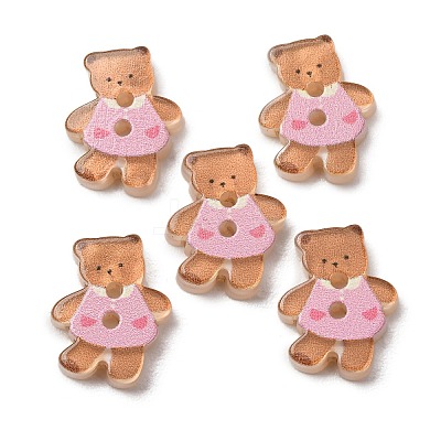 2-Hole Printed Opaque Resin Buttons RE-CBAD26B-24-1