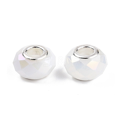 Imitation Jade Glass European Beads GPDL-N004-B14mm-A01-1