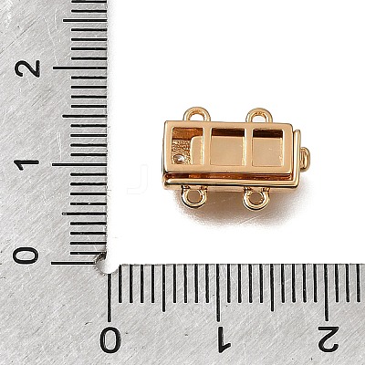 4-Hole Brass Micro Pave Clear Cubic Zirconia Box Clasps CU-CBA4292-863G-1