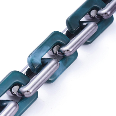 Handmade Acrylic Cable Chains AJEW-JB00673-03-1