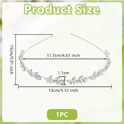 Alloy with Rhinestone Hair Bands for Women Girls AJEW-WH0609-316P-1