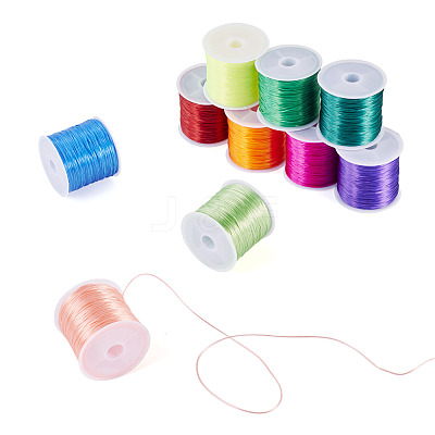 10 Rolls 10 Colors Flat Elastic Crystal Thread EW-TA0001-07-1