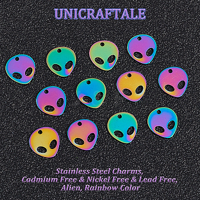 12Pcs Ion Plating(IP) 201 Stainless Steel Charms STAS-UN0045-65-1