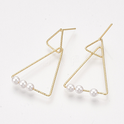 Brass Dangle Stud Earrings KK-S348-413-1