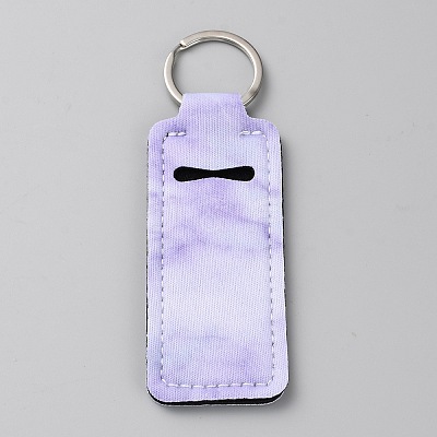 Marble Pattern Neoprene Lipstick Protective Case Portable Holder Pouch Keychain KEYC-WH0040-03B-1