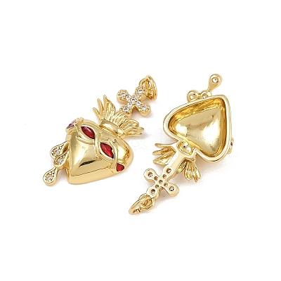 Brass Micro Pave Cubic Zirconia Pendants KK-L240-21G-1