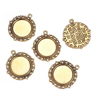 Zinc Alloy Pendant Settings for Cabochon & Rhinestone PALLOY-A15290-AG-FF-1
