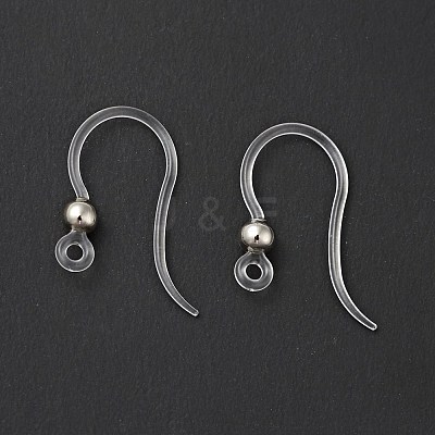 Transparent Resin Earring Hooks RESI-G050-01P-1