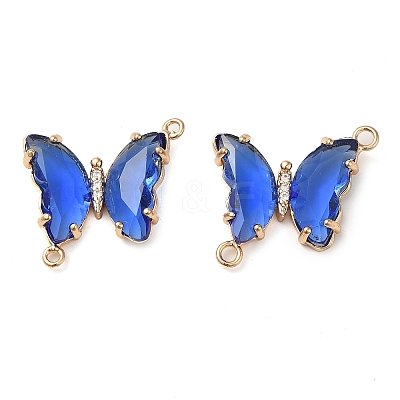Brass Pave Faceted Glass Connector Charms FIND-Z020-04A-1