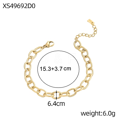 304 Stainless Steel Cable Chain Bracelets STAS-OY012-97G-1