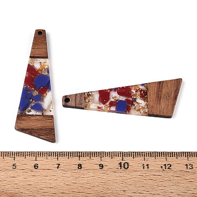 Transparent Resin & Walnut Wood Big Pendants RESI-TAC0017-70-D01-1