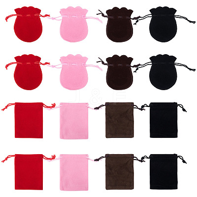 24Pcs 8 Styles Gourd & Rectangle Velvet Drawstring Packing Bags TP-TA0001-07B-1