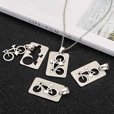 Non-Tarnish 201 Stainless Steel Split Pendants STAS-I032-100-1