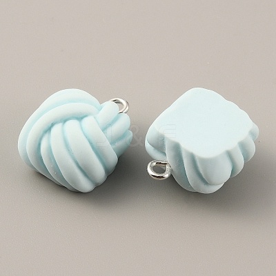 Opaque Resin Pendants RESI-WH0029-24P-02-1