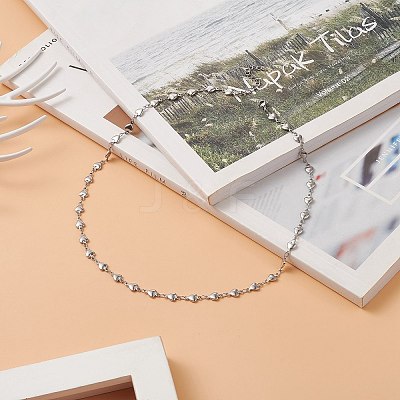 Non-Tarnish 304 Stainless Steel Heart Chain Necklace for Women NJEW-TA00061-1