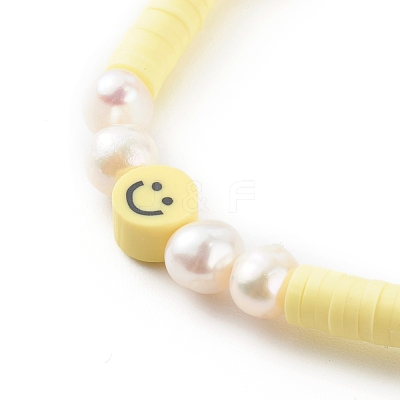 Handmade Polymer Clay Heishi Beaded Stretch Bracelets BJEW-JB06143-1