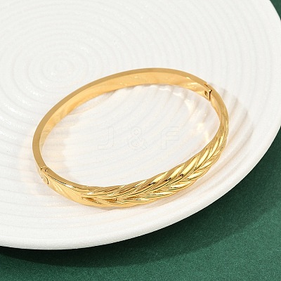 304 Stainless Steel Hinged Bangles for Women BJEW-C114-07G-1
