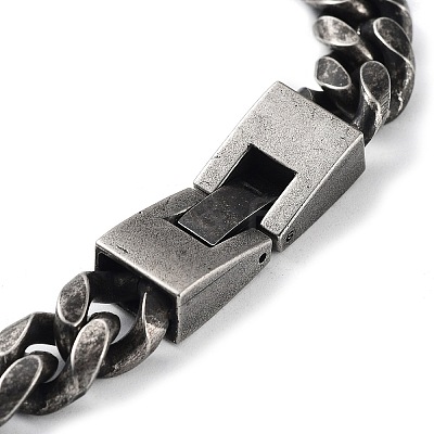 304 Stainless Steel Cuban Link Chains Bracelets for Men & Women BJEW-D031-07B-1