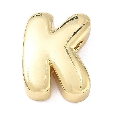 Brass Initial Beads KK-B167-27G-01K-1