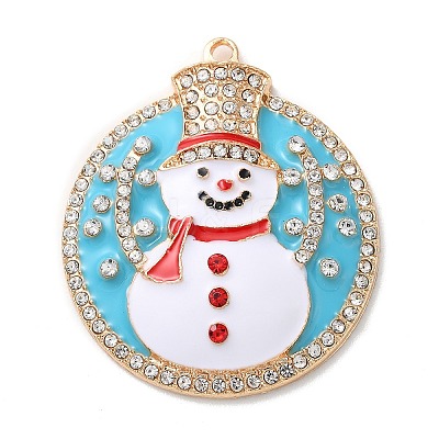 Christmas Zinc Alloy Rhinestone Pendnats PALLOY-K008-02B-KCG-1